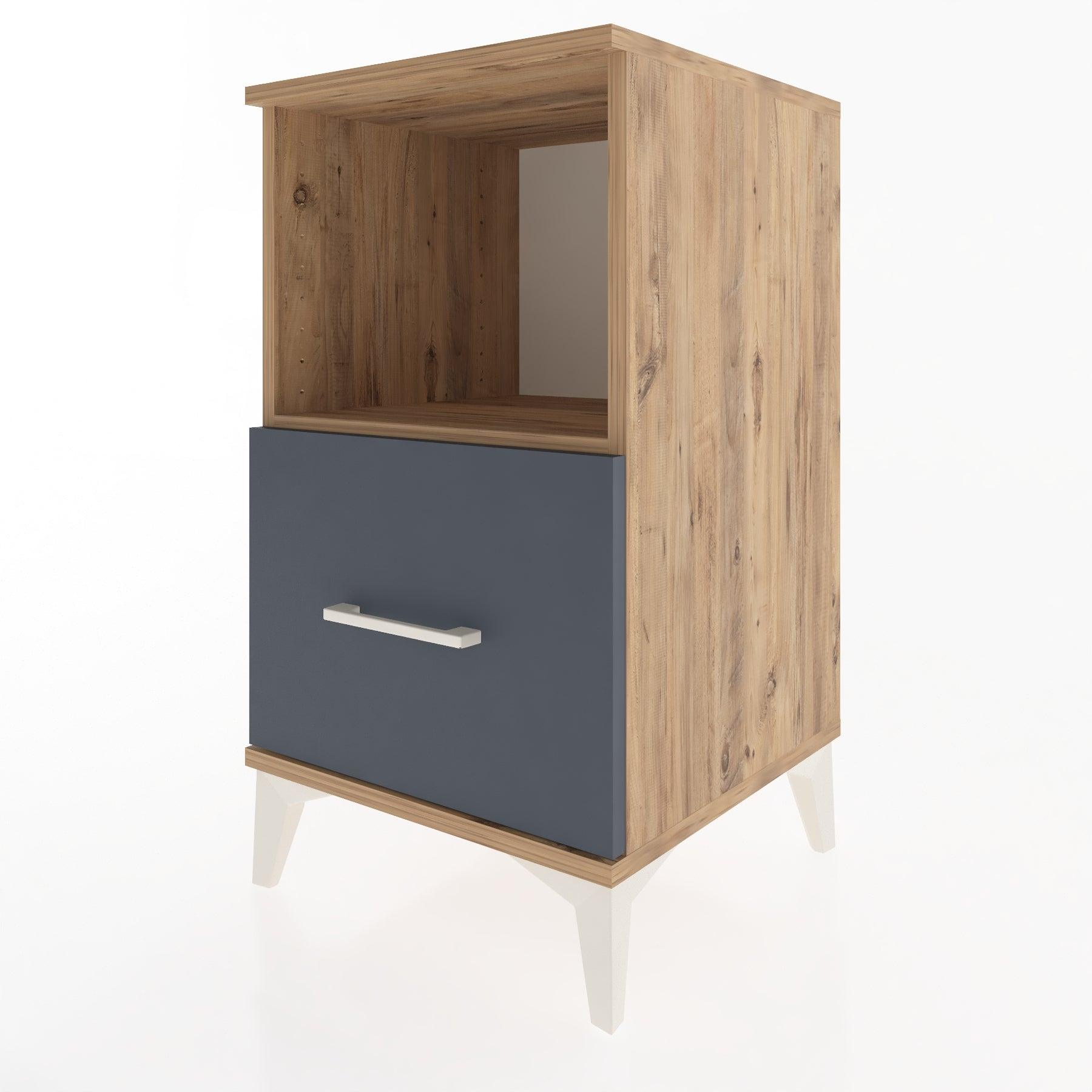 Woodntry Modular Nightstand Pine 44x44x68 cm with Drawers and Shelves CR8-3