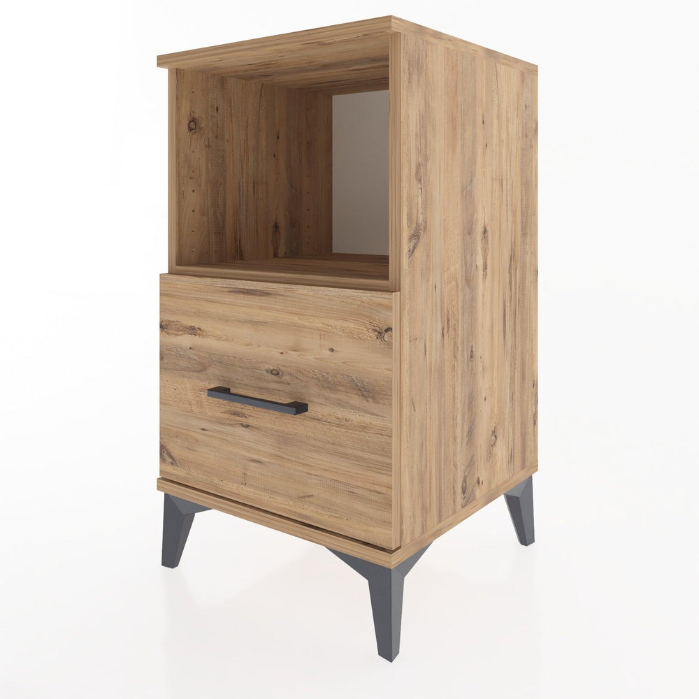 Woodntry Modular Nightstand Pine 44x44x68 cm with Drawers and Shelves CR8-3