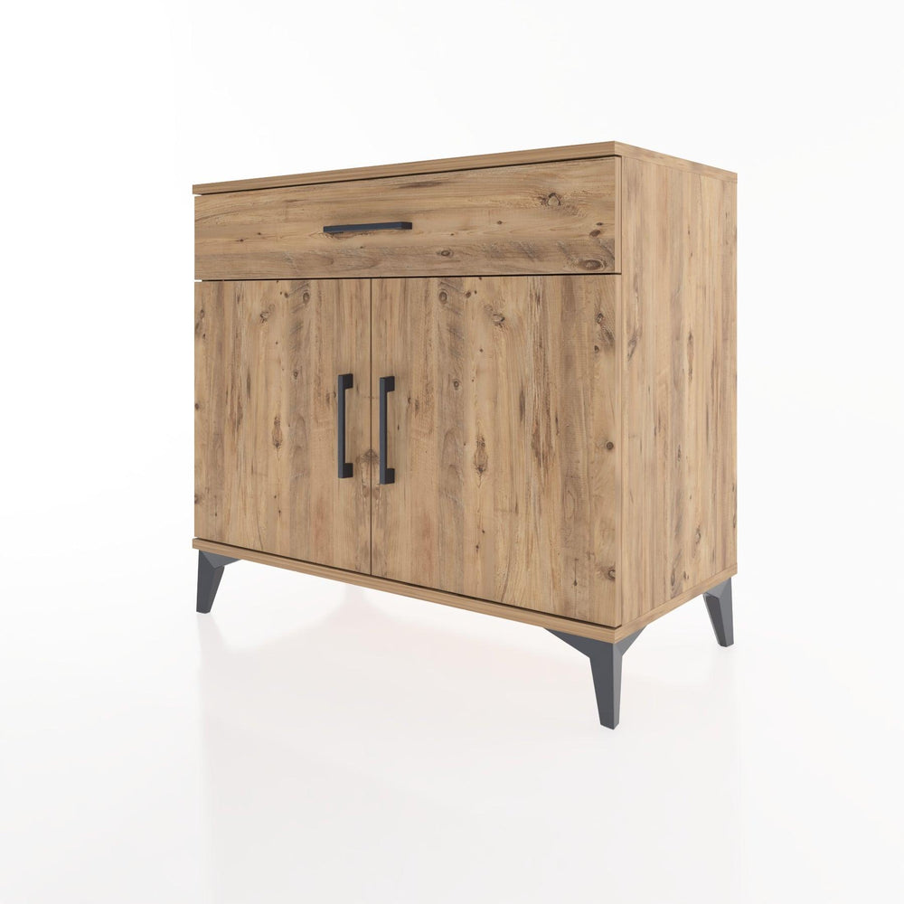 Woodntry Modüler Şifonyer Çam 88x44x68 cm Kapaklı ve Çekmeceli KC8-3