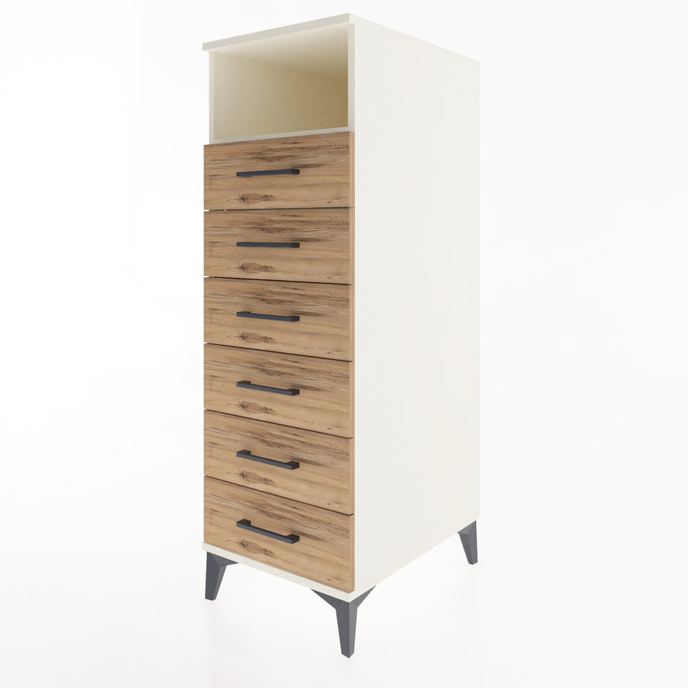 Woodntry Modular Cabinet Moonstone 44x59x122 cm with Drawers and Shelves CR59-1