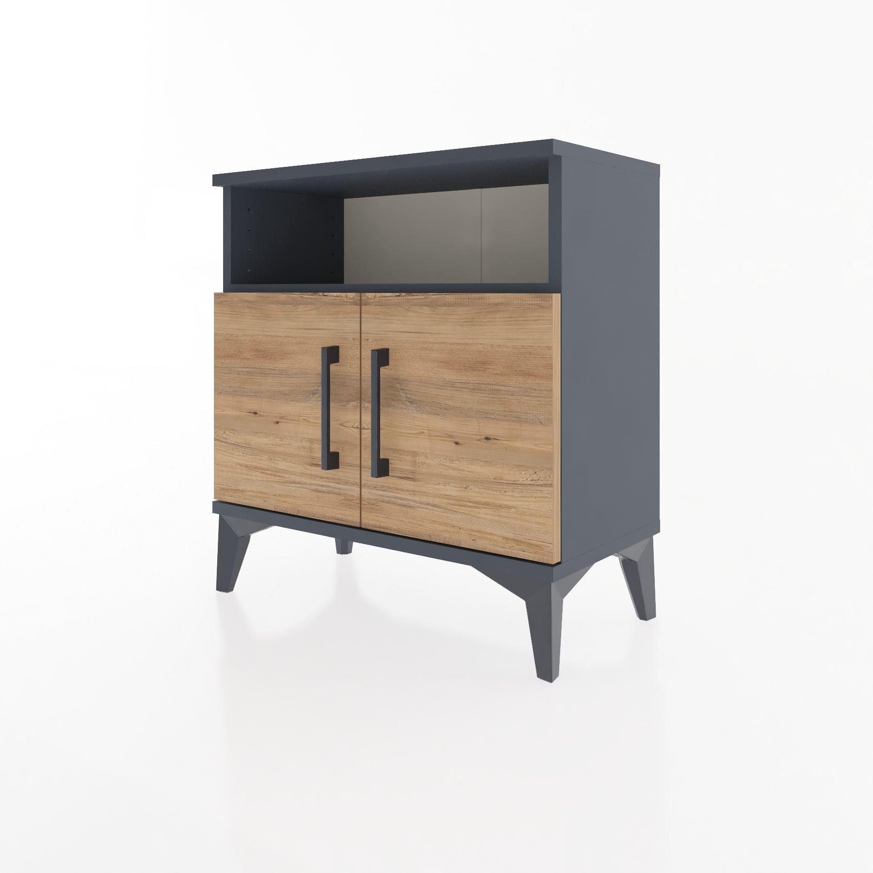 Woodntry Modular Nightstand Anthracite 60x30x52 cm with Cover and Shelf KR9-2