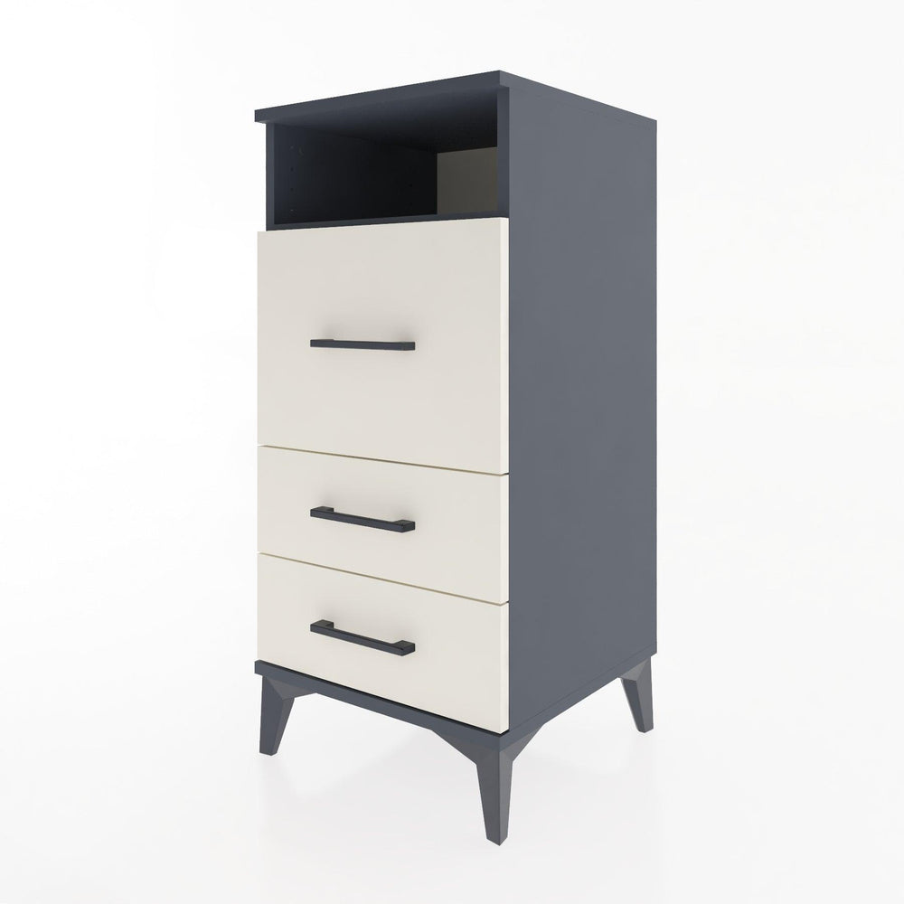 Woodntry Modular Nightstand Anthracite 44x44x84 cm with Drawers and Shelves CR9-2