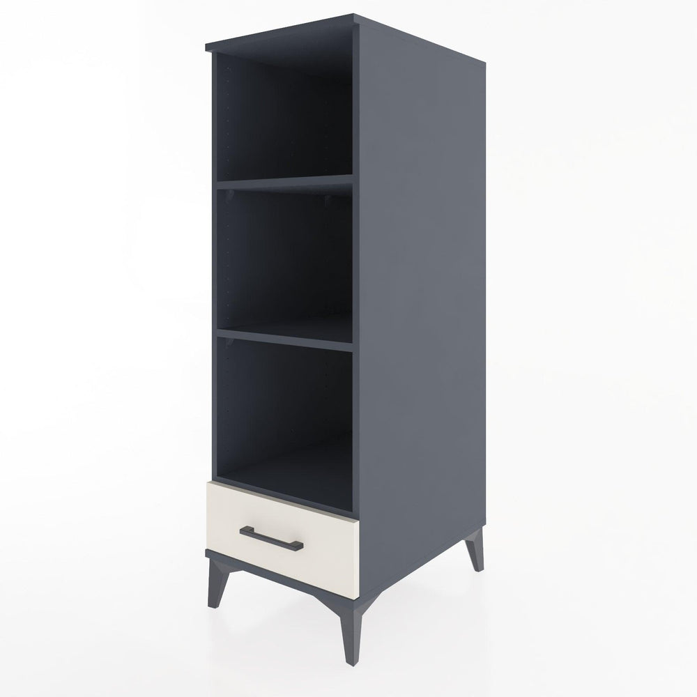 Woodntry Modüler Dolap Antrasit 44x30x122 cm Çekmeceli ve Raflı CR109-2