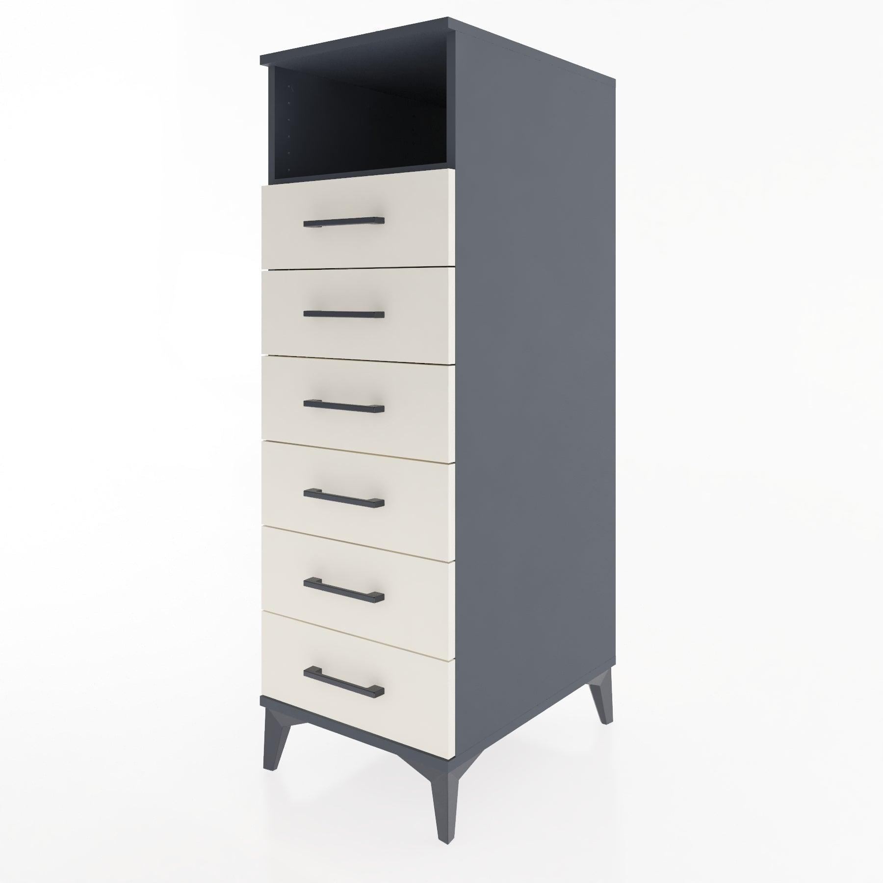Woodntry Modular Cabinet Anthracite 44x30x122 cm with Drawers and Shelves CR59-2