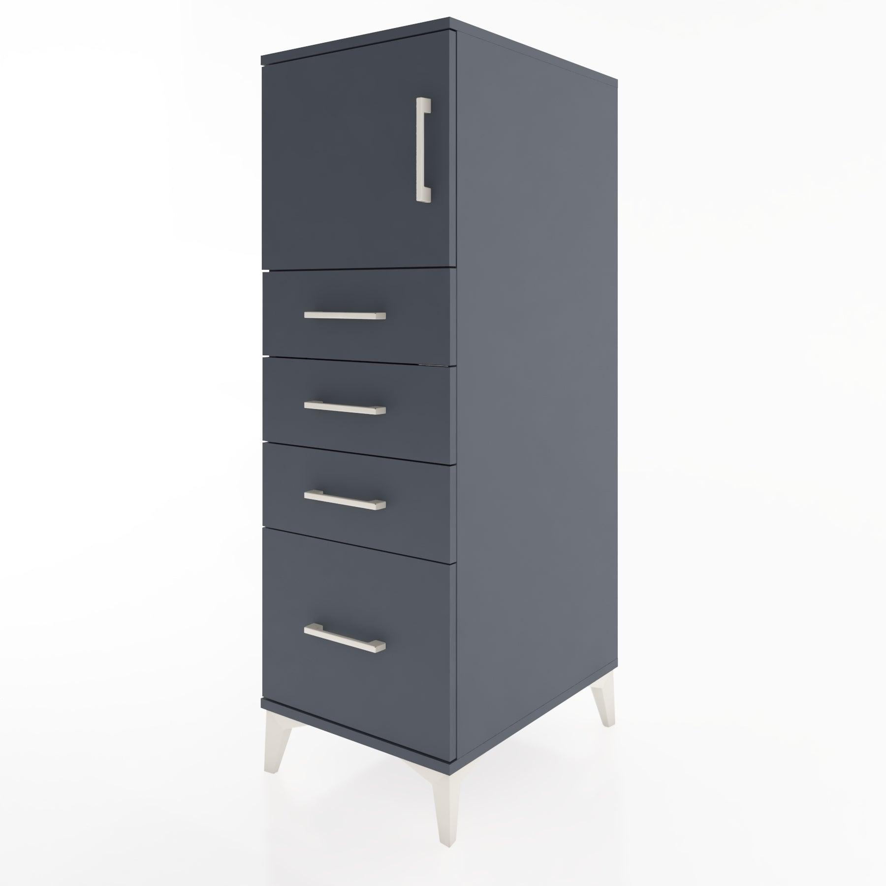 Woodntry Modular Cabinet Anthracite 44x30x122 cm with Doors and Drawers KC9-2