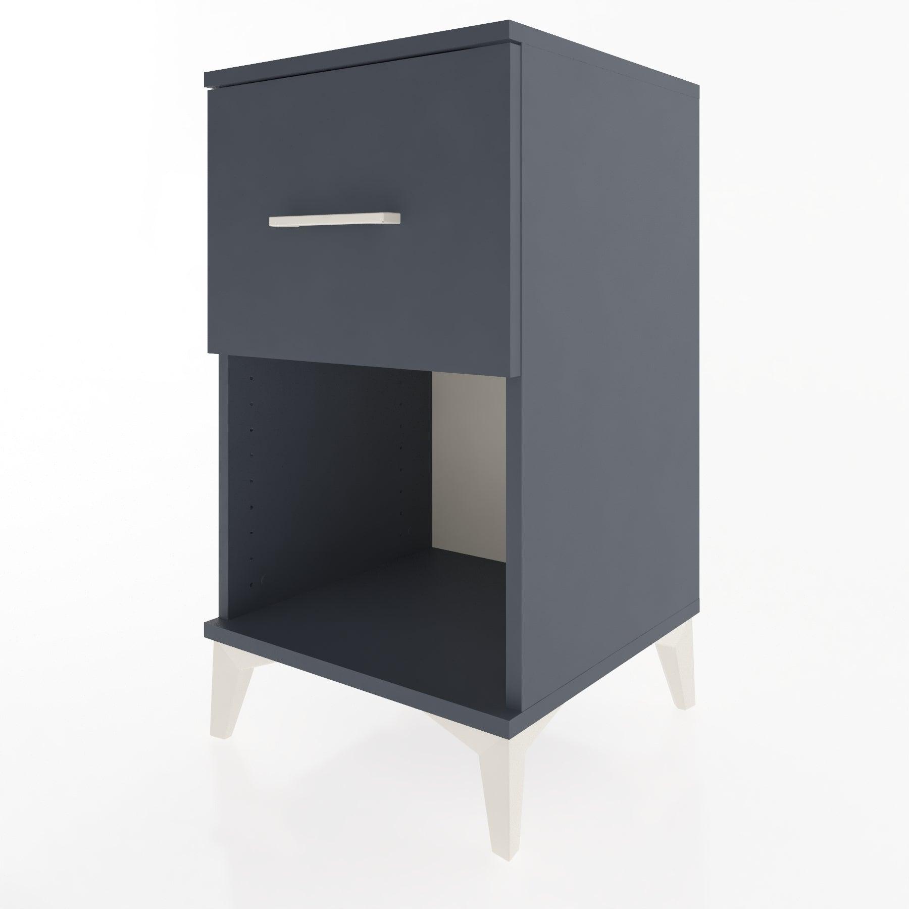 Woodntry Modular Nightstand Anthracite 44x44x68 cm with Drawers and Shelves CR9-2