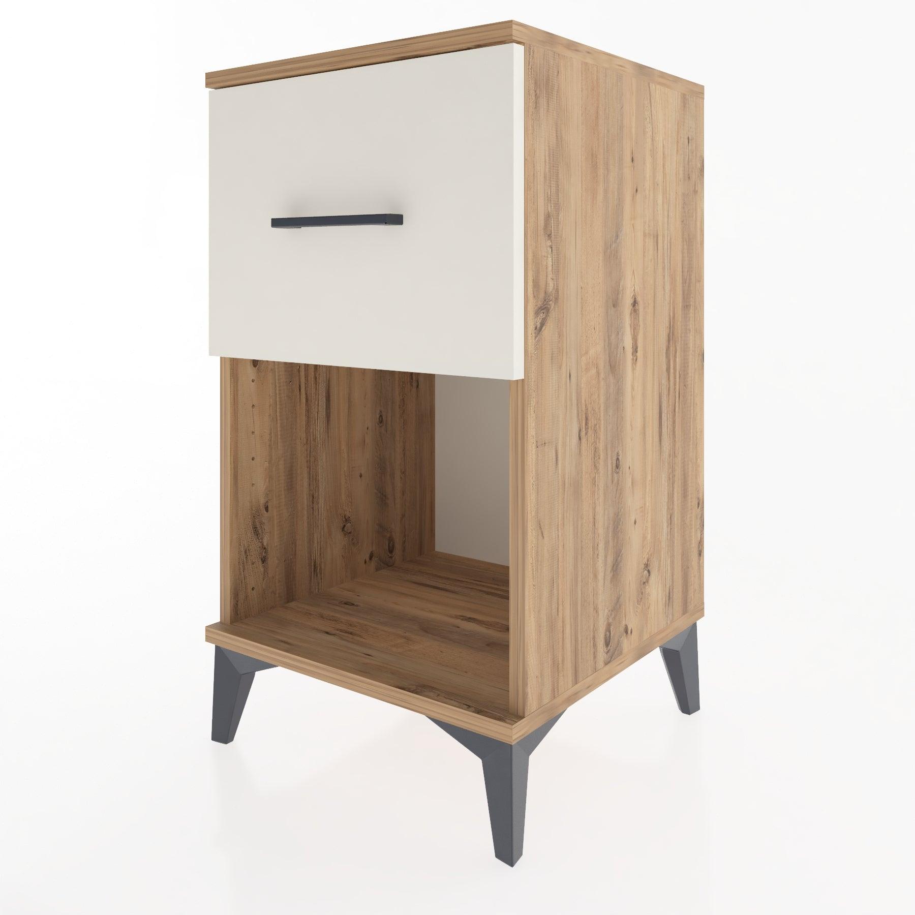 Woodntry Modular Nightstand Pine 44x44x68 cm with Drawers and Shelves CR9-3