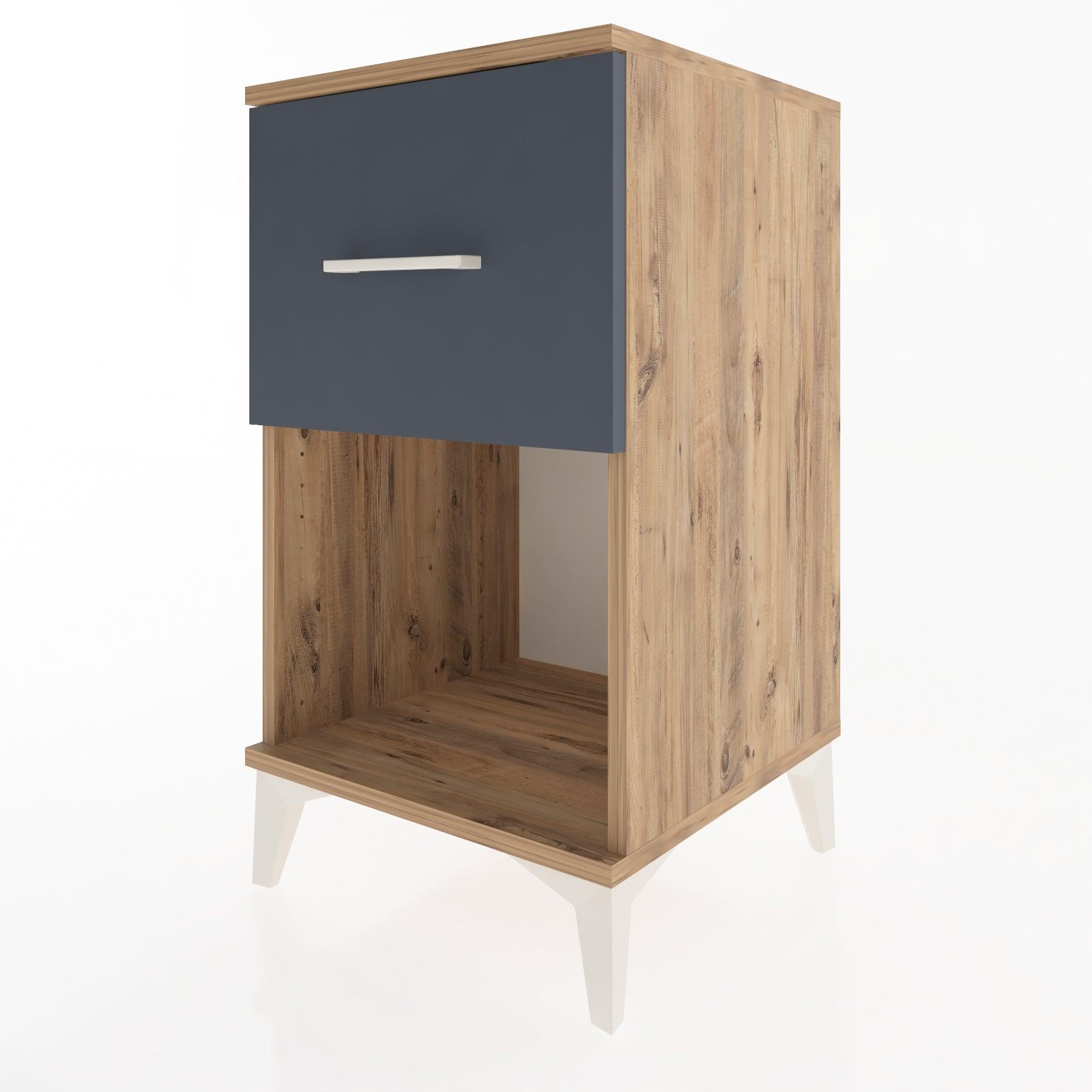Woodntry Modular Nightstand Pine 44x44x68 cm with Drawers and Shelves CR9-3