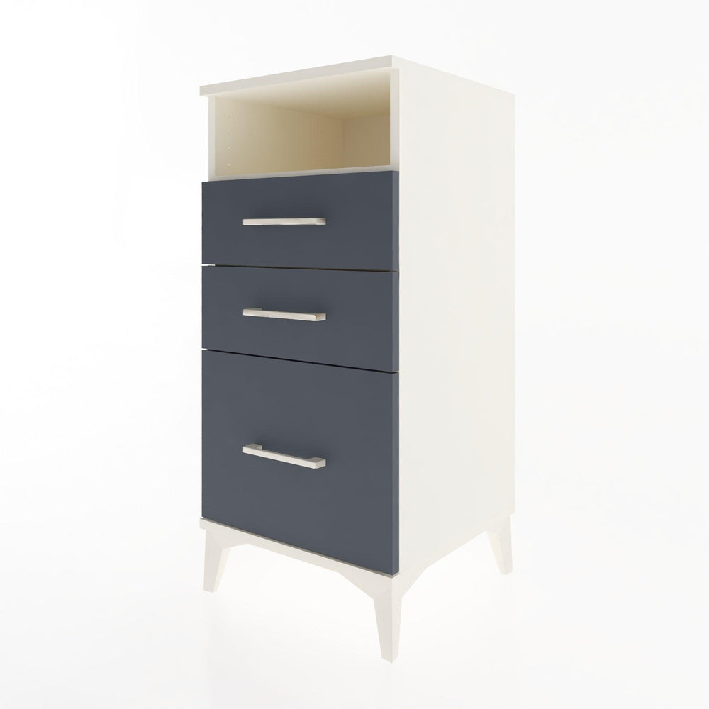 Woodntry Modular Nightstand Moonstone 44x44x84 cm with Drawer and Shelf CR10-1