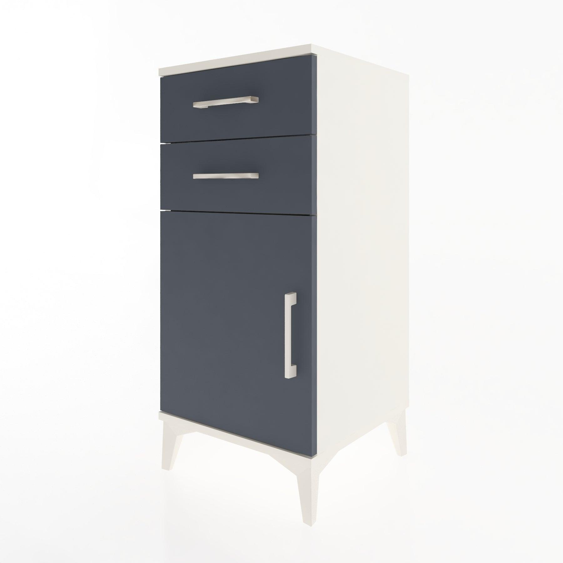 Woodntry Modular Nightstand Moonstone 44x44x84 cm with Cover and Drawer KC32-1