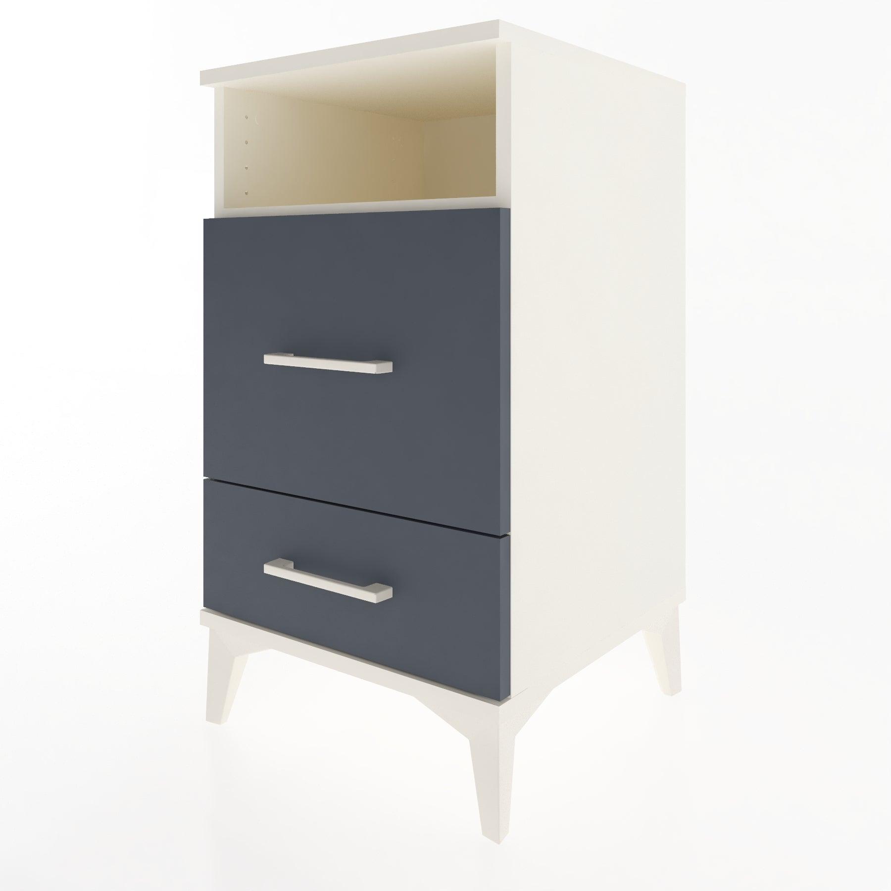 Woodntry Modular Nightstand Moonstone 44x44x68 cm with Drawer and Shelf CR10-1