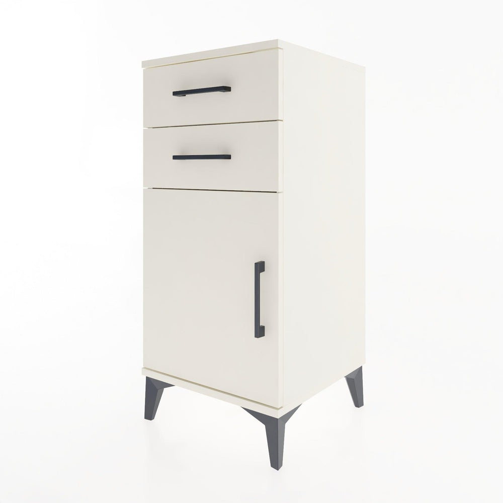 Woodntry Modular Nightstand Moonstone 44x44x84 cm with Cover and Drawer KC32-1
