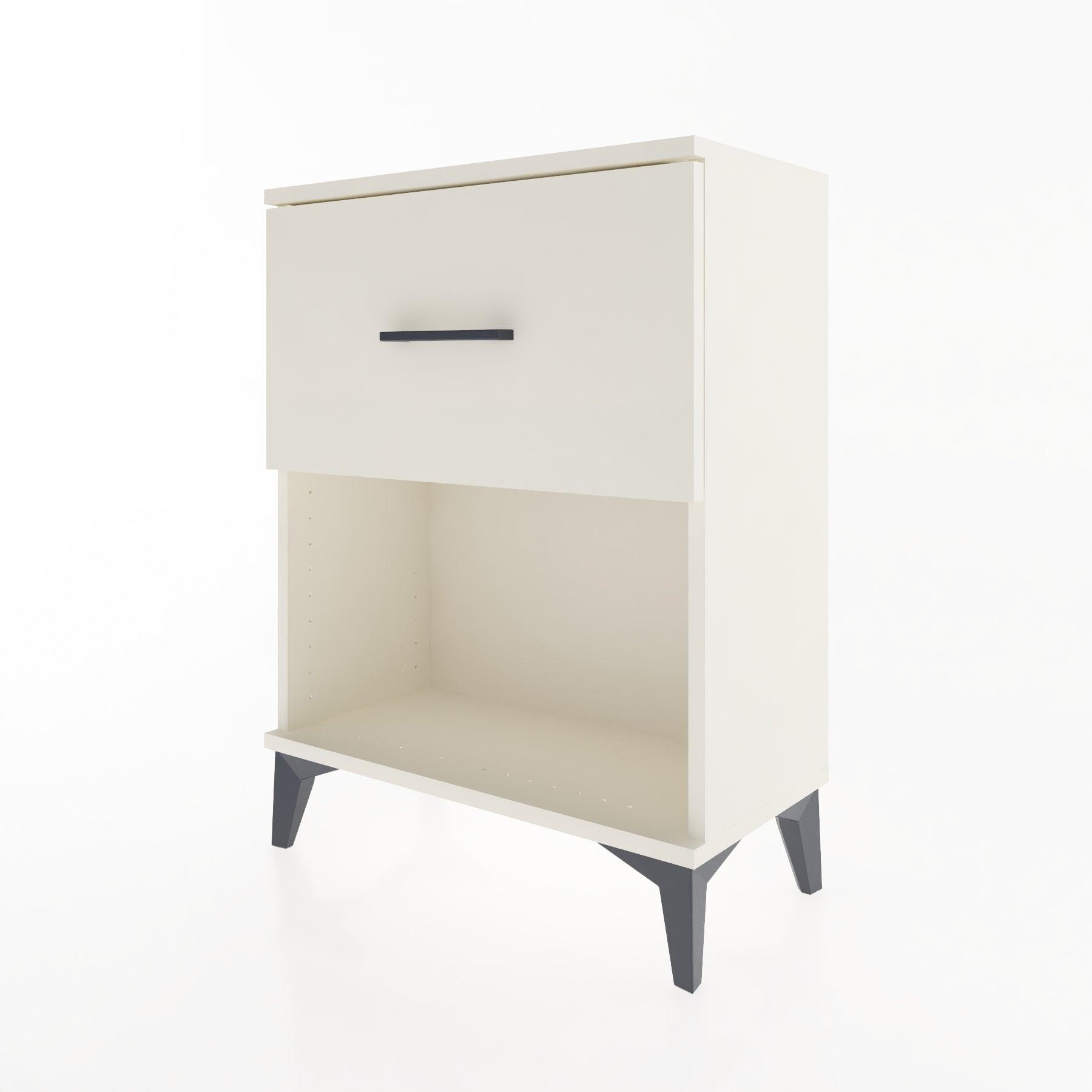 Woodntry Modular Nightstand Moonstone 60x30x68 cm with Drawer and Shelf CR10-1
