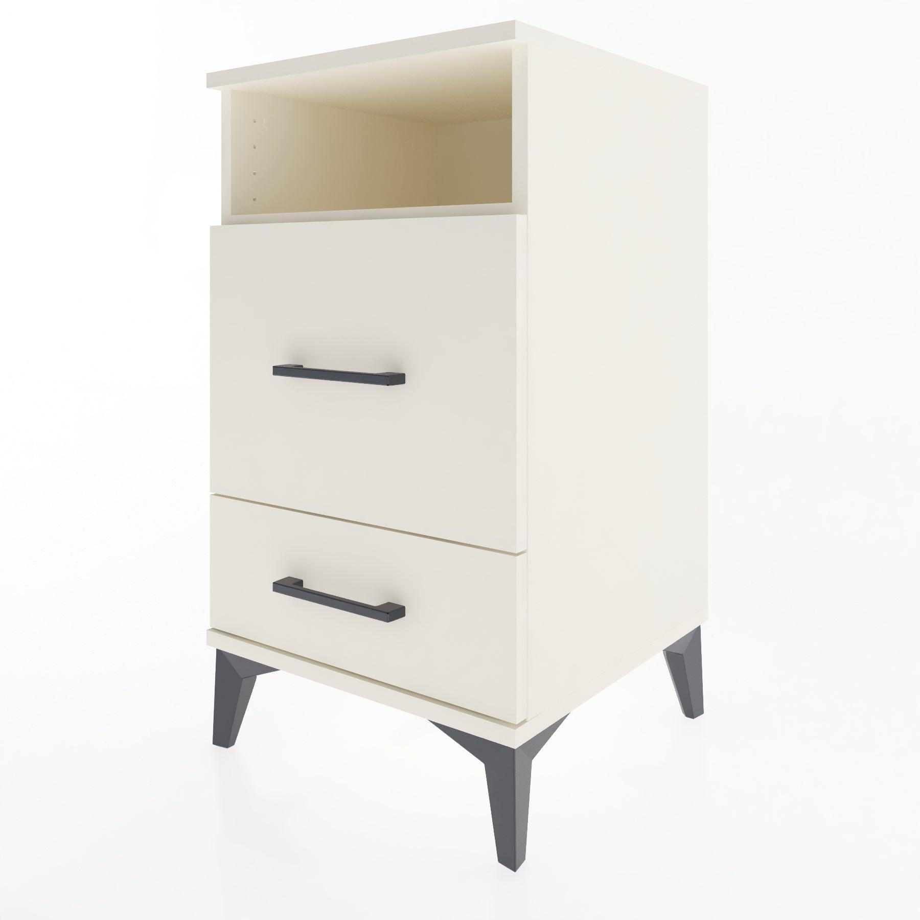 Woodntry Modular Nightstand Moonstone 44x44x68 cm with Drawer and Shelf CR10-1
