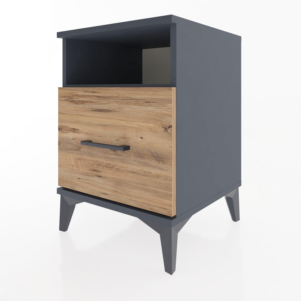 Woodntry Modular Nightstand Anthracite 44x44x52 cm with Drawers and Shelves CR10-2