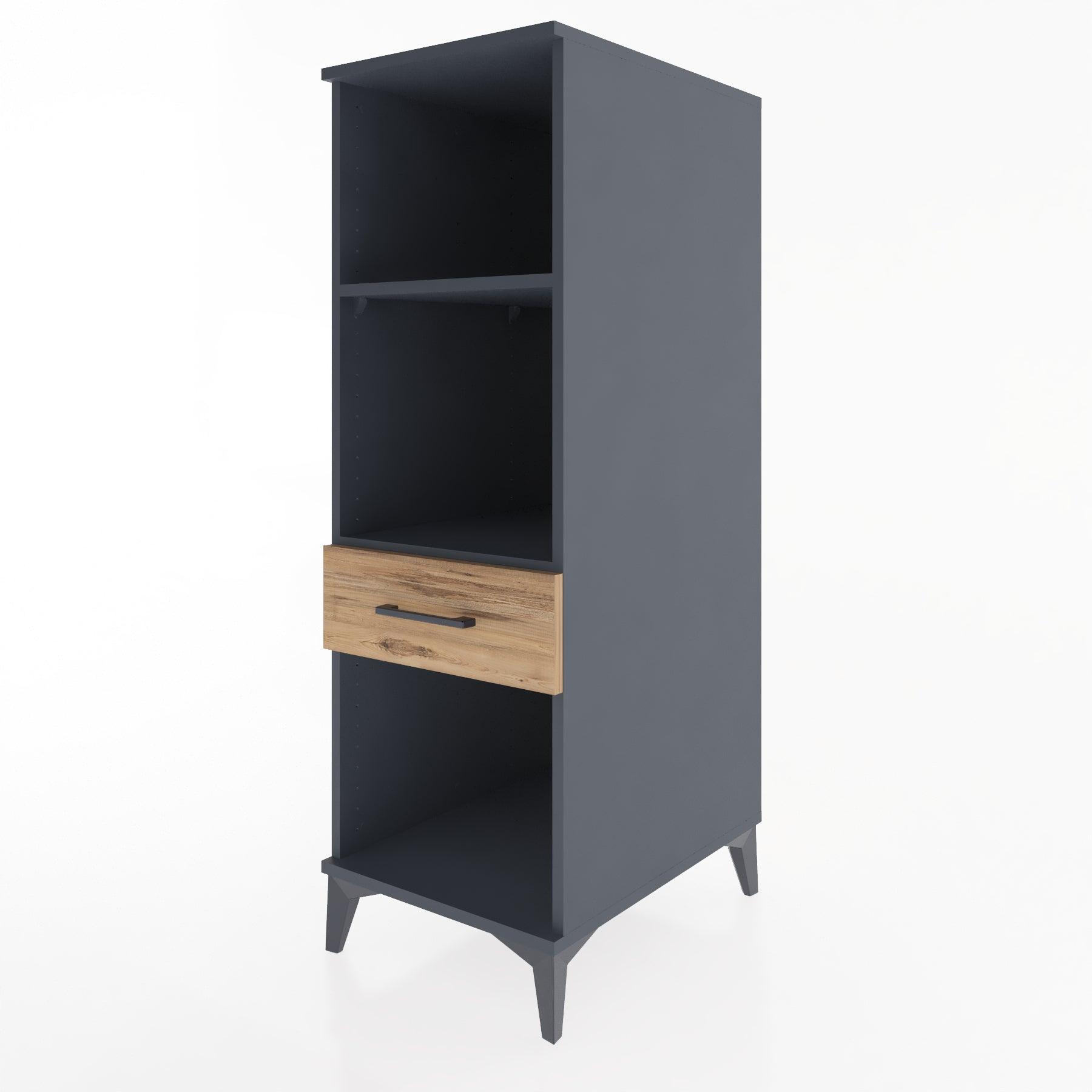 Woodntry Modular Cabinet Anthracite 44x30x122 cm with Drawers and Shelves CR110-2