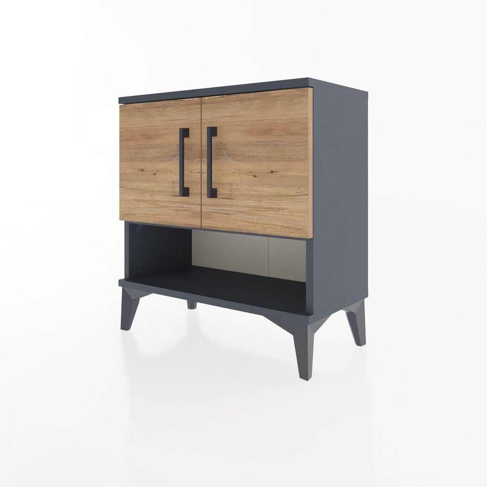 Woodntry Modular Nightstand Anthracite 60x30x52 cm with Cover and Shelf KR10-2