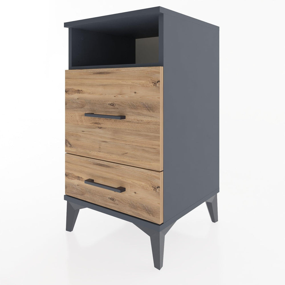Woodntry Modular Nightstand Anthracite 44x44x68 cm with Drawers and Shelves CR10-2