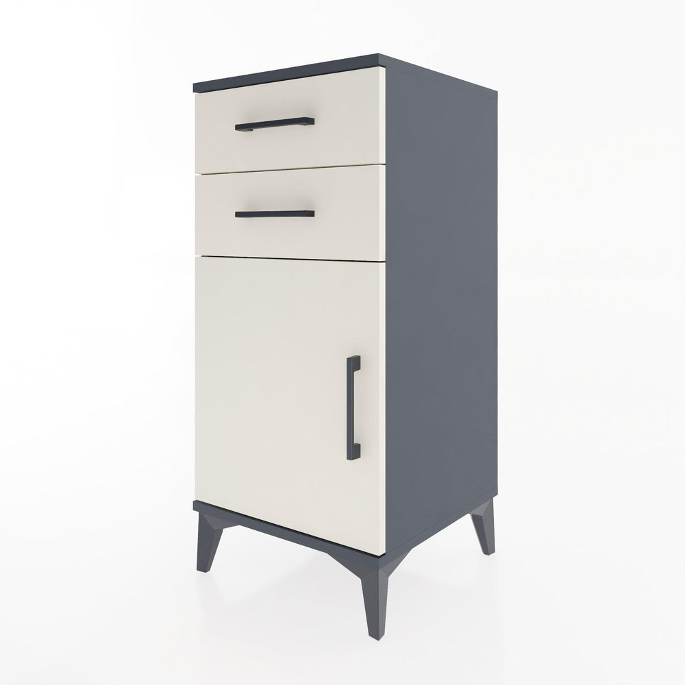 Woodntry Modular Nightstand Anthracite 44x44x84 cm with Cover and Drawer KC32-2