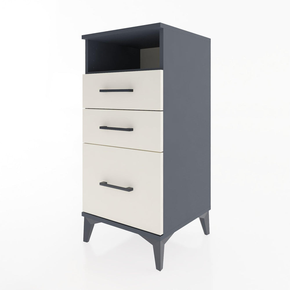 Woodntry Modular Nightstand Anthracite 44x44x84 cm with Drawers and Shelves CR10-2