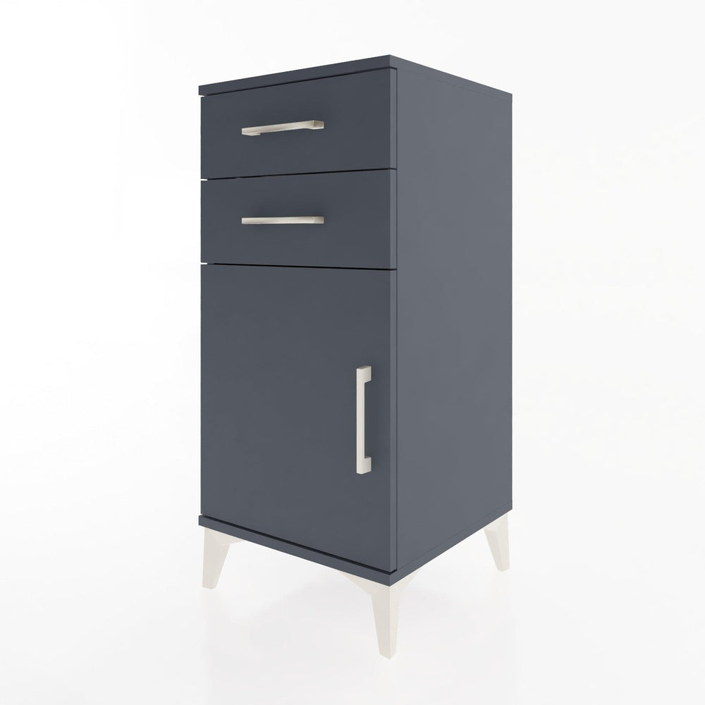 Woodntry Modular Nightstand Anthracite 44x44x84 cm with Cover and Drawer KC32-2
