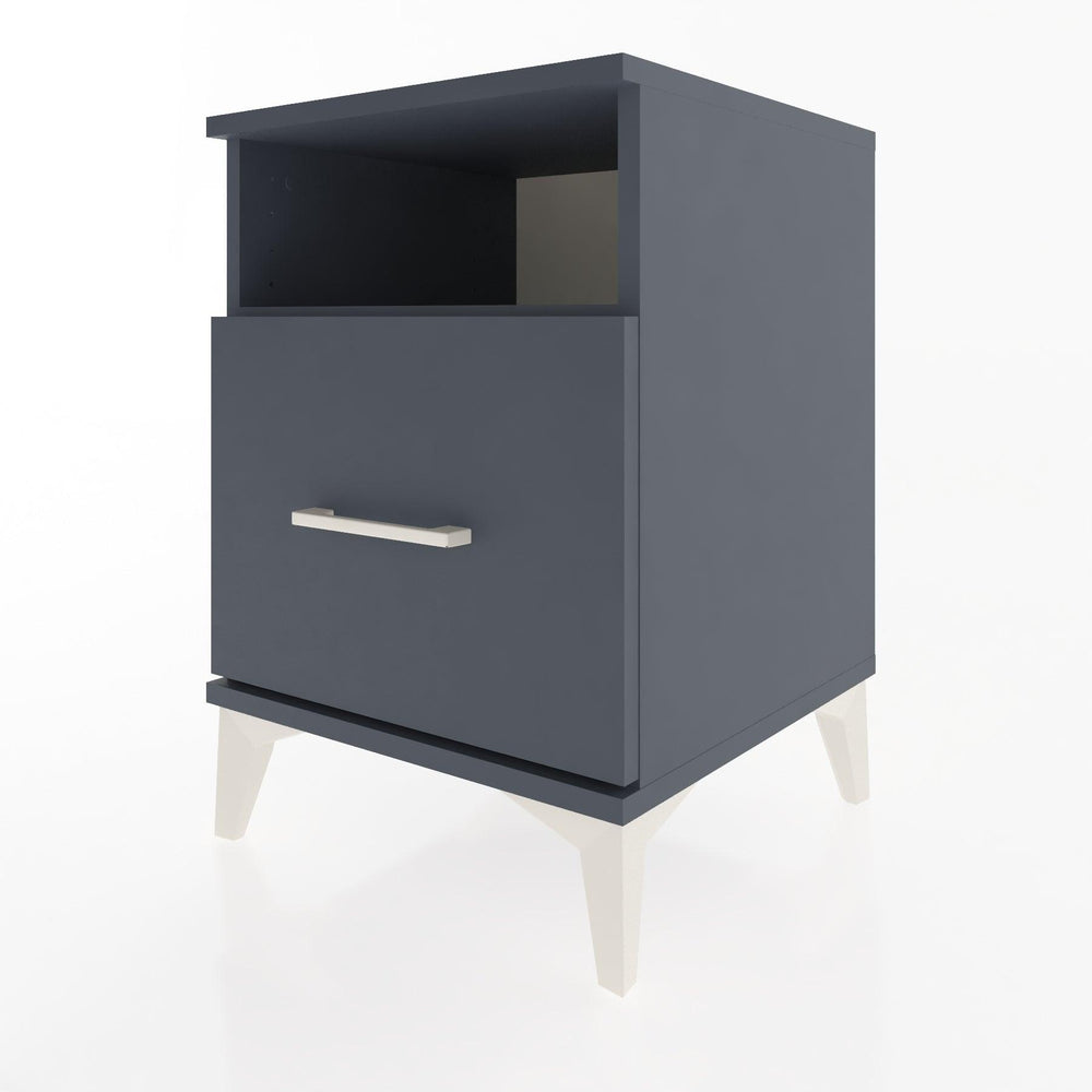 Woodntry Modular Nightstand Anthracite 44x44x52 cm with Drawers and Shelves CR10-2