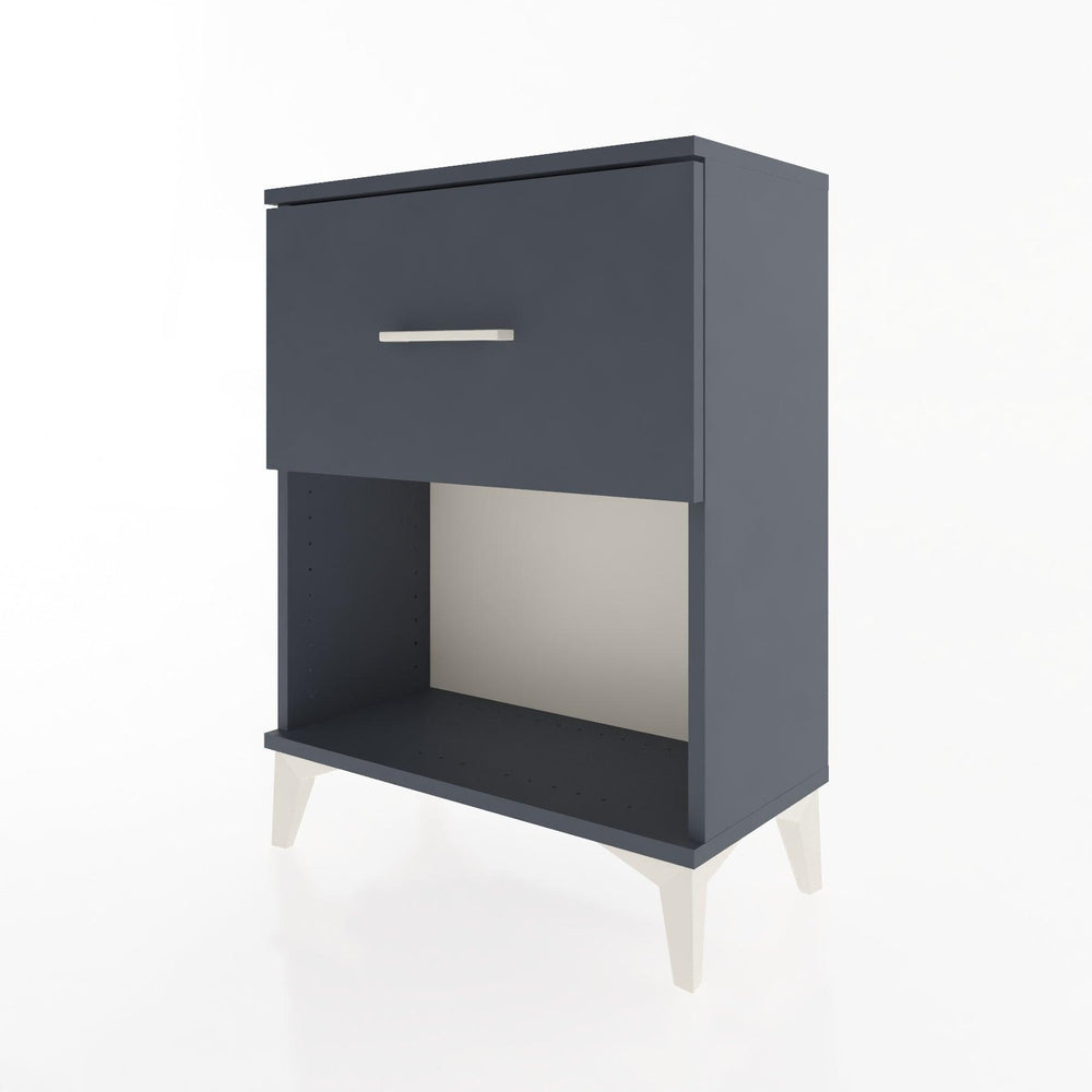 Woodntry Modular Nightstand Anthracite 60x30x68 cm with Drawer and Shelf CR10-2