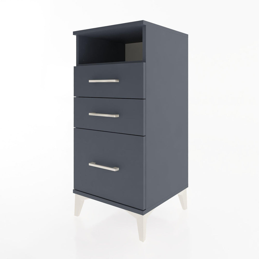 Woodntry Modular Nightstand Anthracite 44x44x84 cm with Drawers and Shelves CR10-2