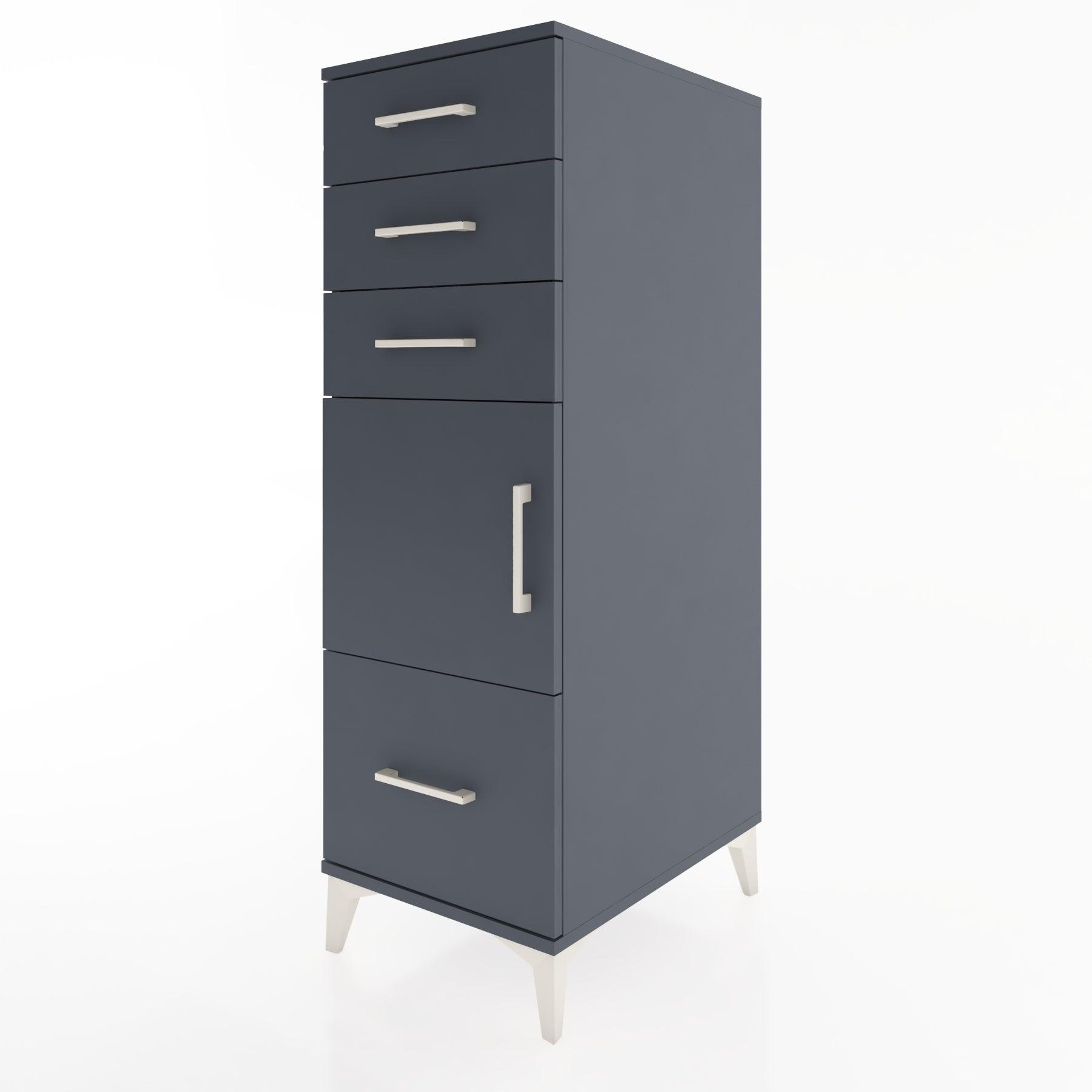 Woodntry Modular Cabinet Anthracite 44x30x122 cm with Doors and Drawers KC10-2