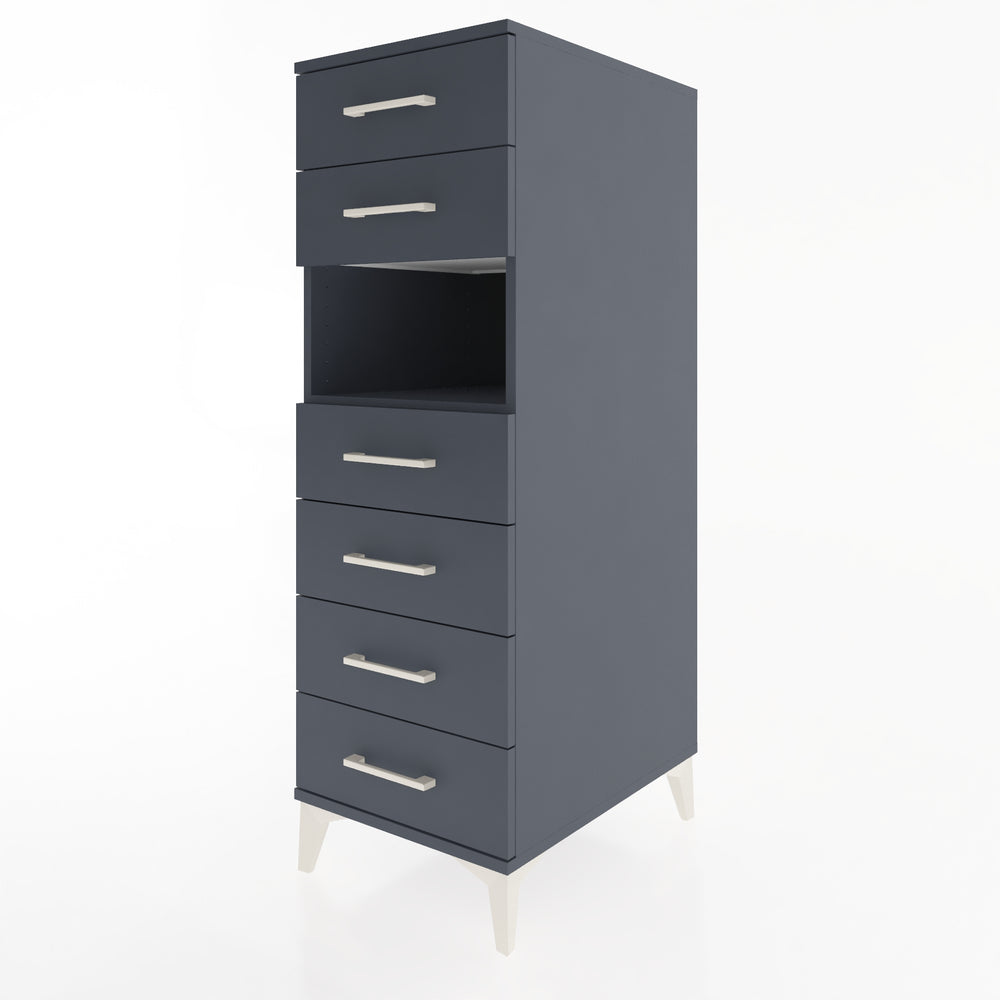 Woodntry Modüler Dolap Antrasit 44x59x122 cm Çekmeceli ve Raflı CR60-2