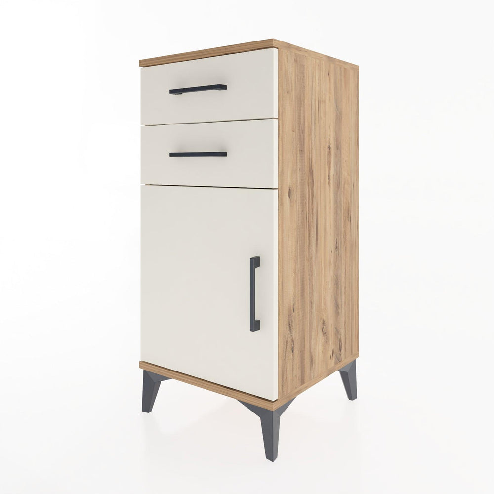 Woodntry Modular Nightstand Pine 44x44x84 cm with Cover and Drawer KC32-3