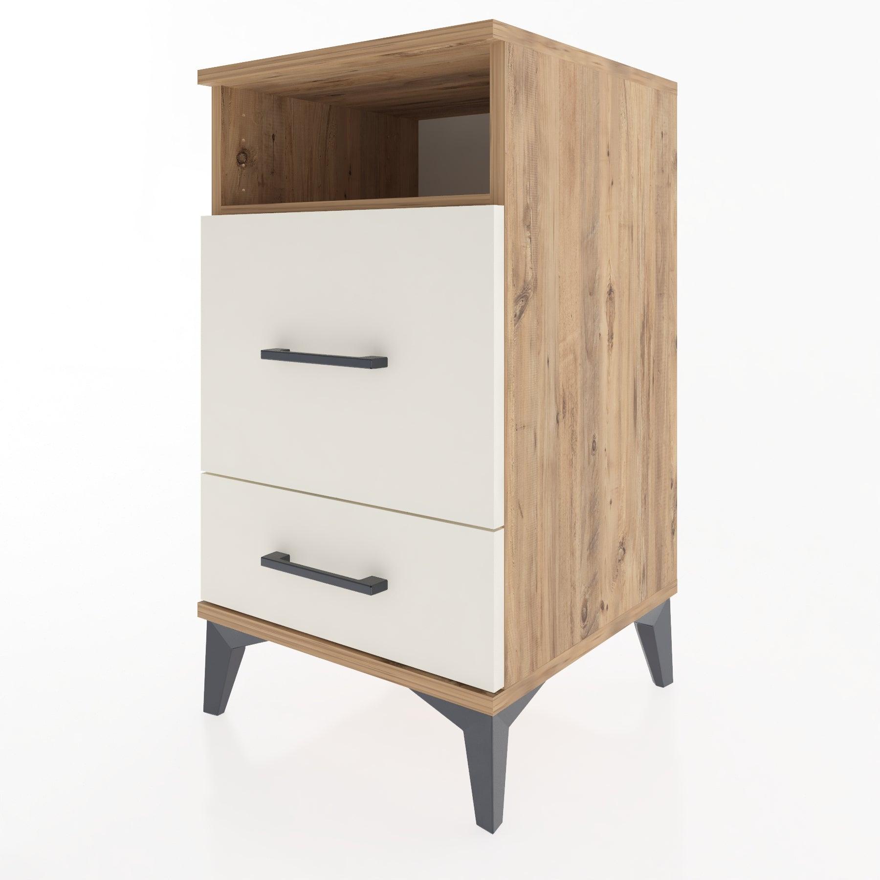 Woodntry Modular Nightstand Pine 44x44x68 cm with Drawers and Shelves CR10-3