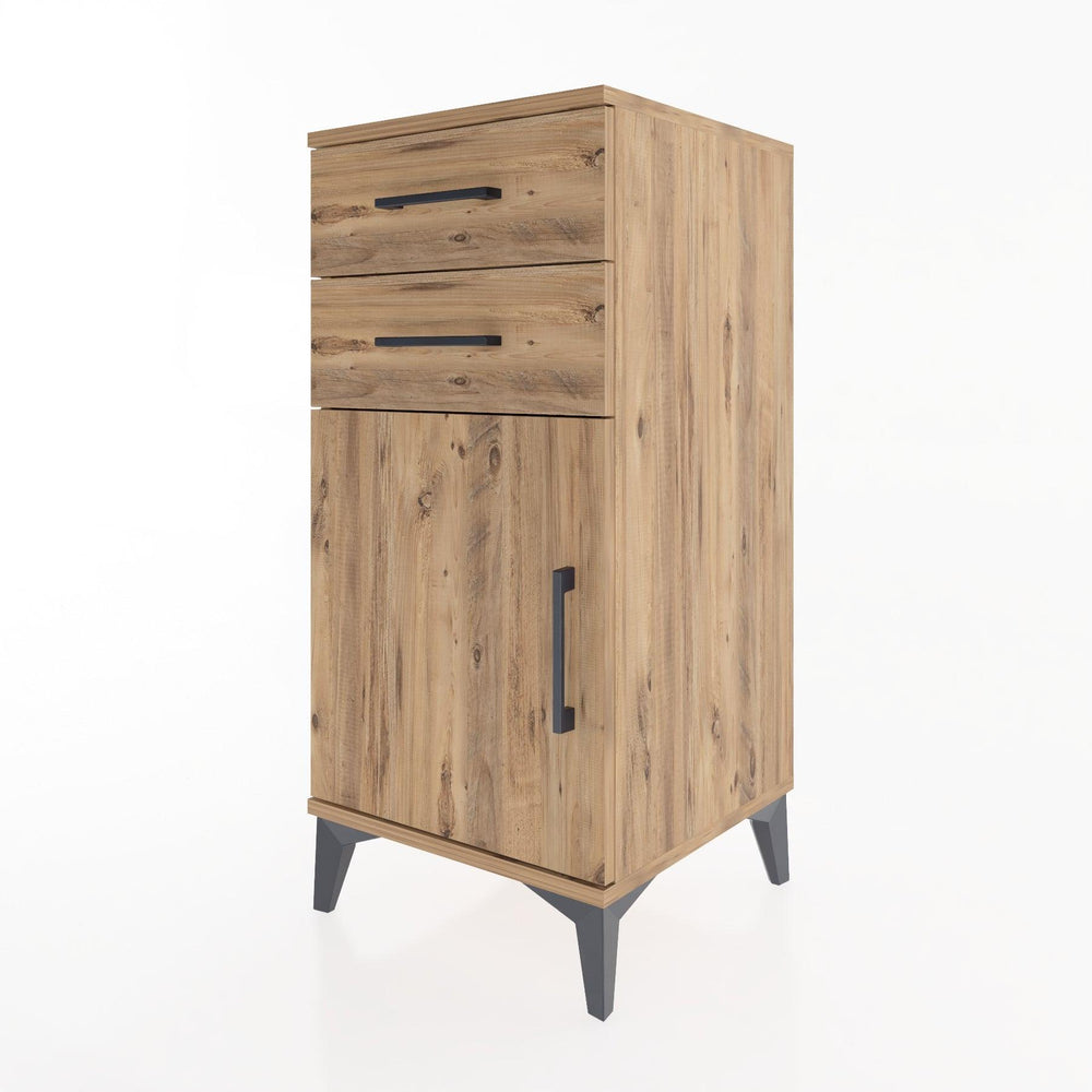 Woodntry Modular Nightstand Pine 44x44x84 cm with Cover and Drawer KC32-3