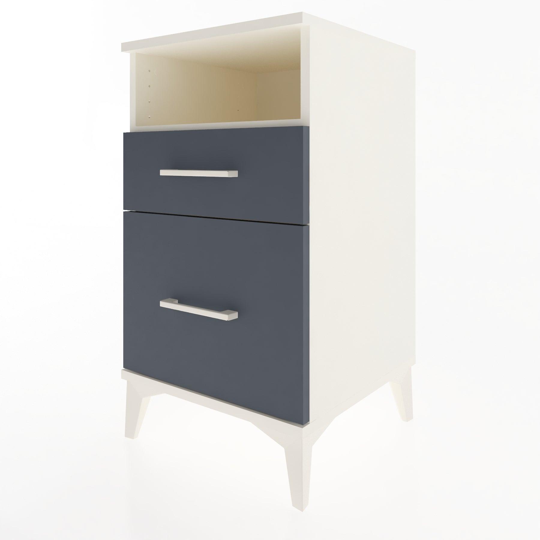 Woodntry Modular Nightstand Moonstone 44x44x68 cm with Drawer and Shelf CR11-1