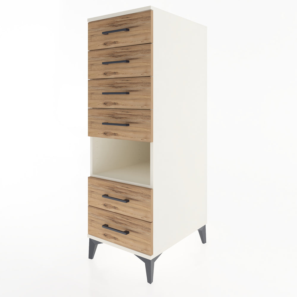 Woodntry Modular Cabinet Moonstone 44x59x122 cm with Drawers and Shelves CR61-1