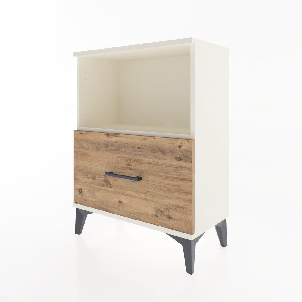 Woodntry Modular Nightstand Moonstone 60x30x68 cm with Drawer and Shelf CR11-1