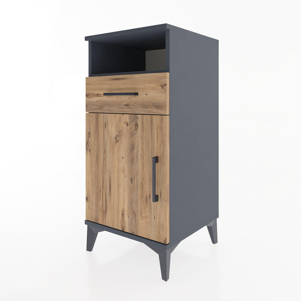 Woodntry Modüler Komodin Antrasit 44x44x84 cm Fonksiyonel F33-2