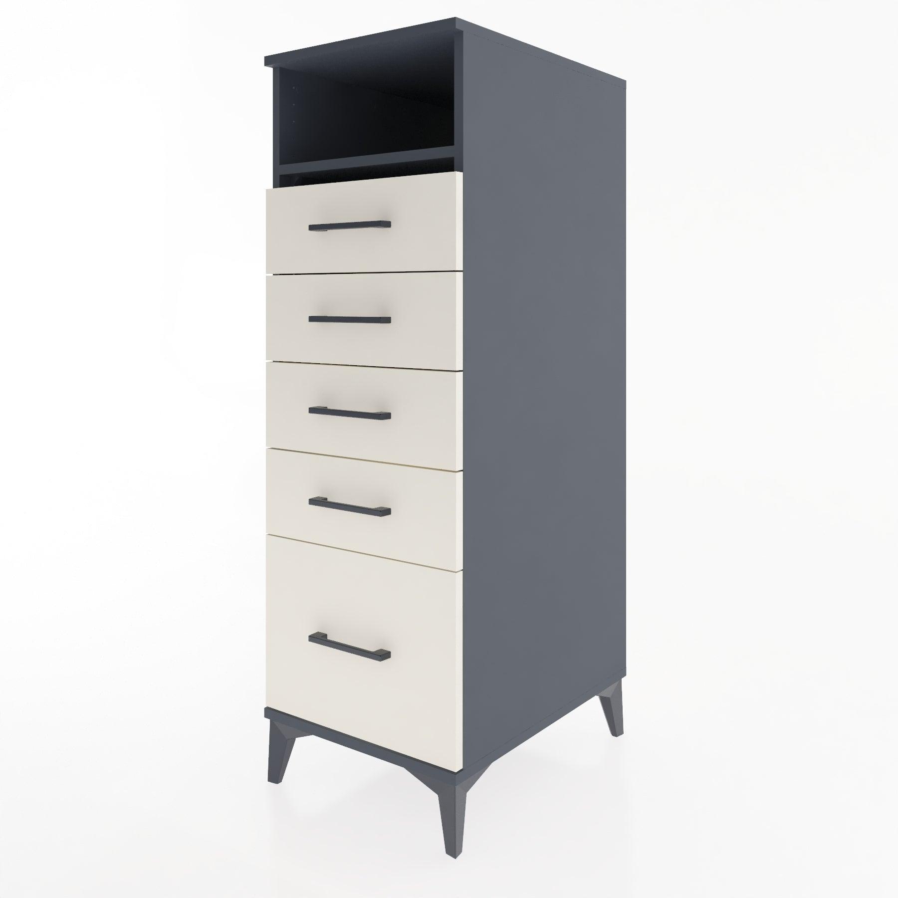 Woodntry Modular Cabinet Anthracite 44x30x122 cm with Drawers and Shelves CR11-2