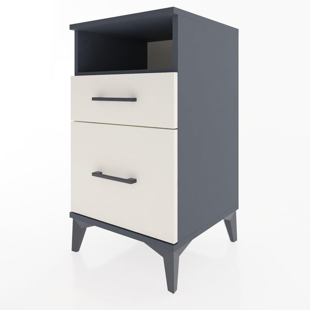Woodntry Modular Nightstand Anthracite 44x44x68 cm with Drawers and Shelves CR11-2
