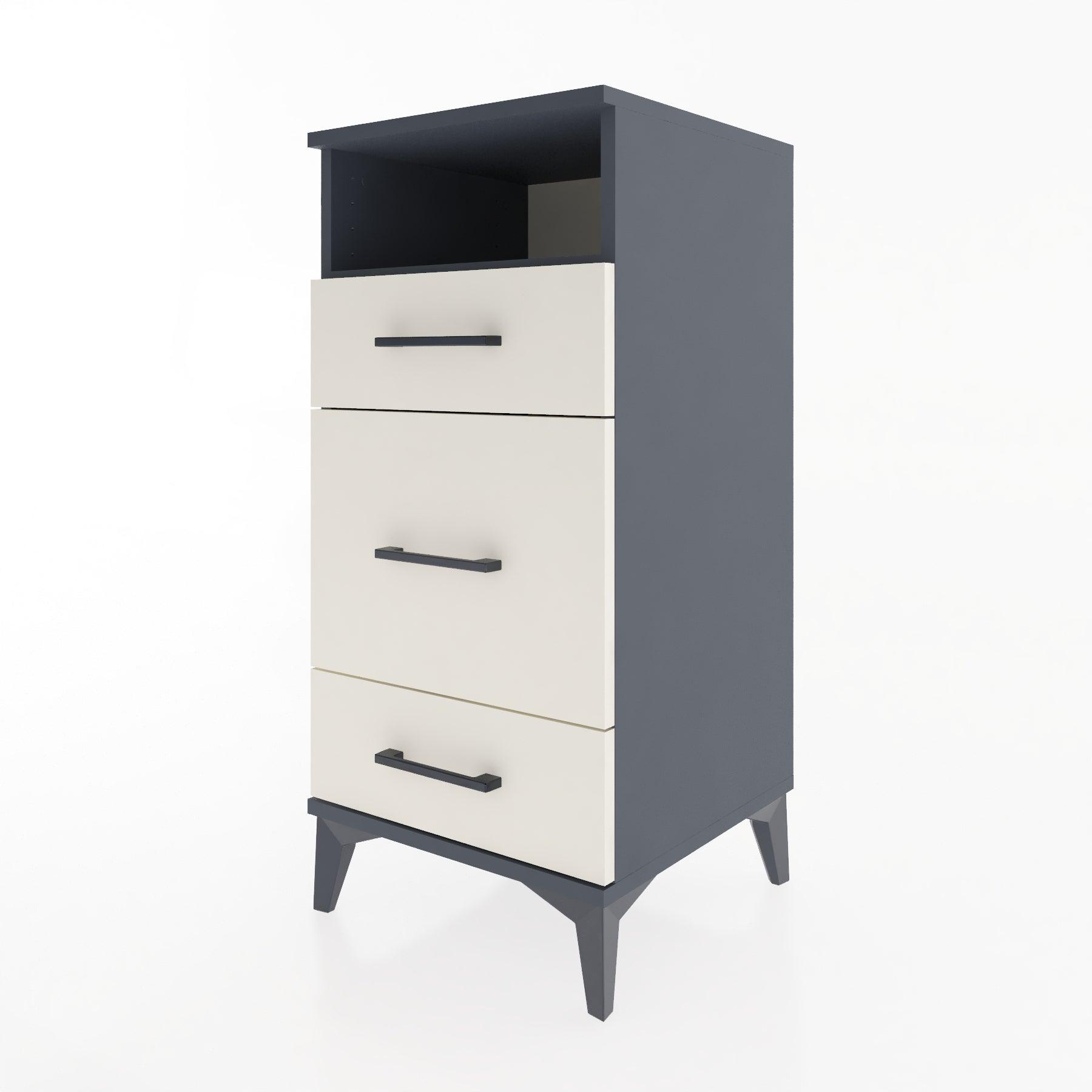 Woodntry Modular Nightstand Anthracite 44x44x84 cm with Drawers and Shelves CR11-2