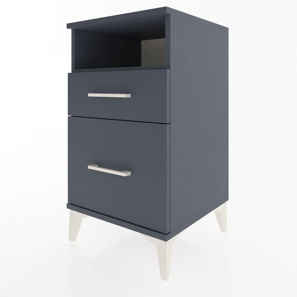 Woodntry Modular Nightstand Anthracite 44x44x68 cm with Drawers and Shelves CR11-2