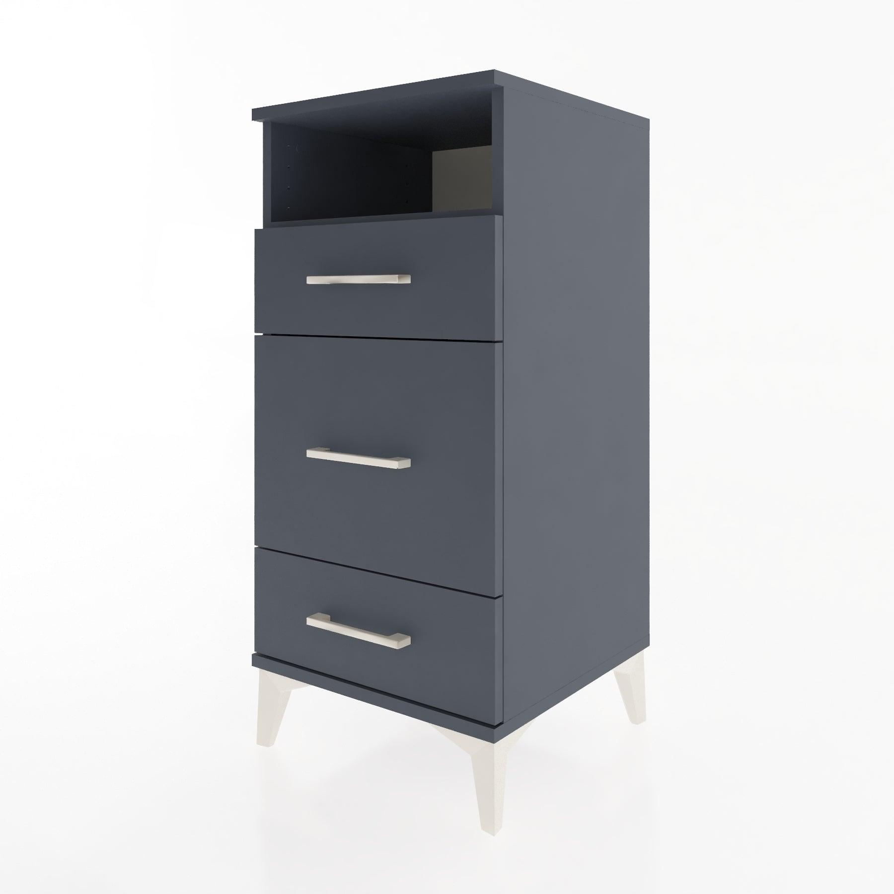 Woodntry Modular Nightstand Anthracite 44x44x84 cm with Drawers and Shelves CR11-2