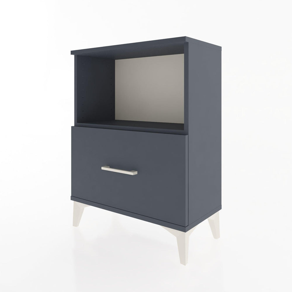 Woodntry Modüler Komodin Antrasit 60x30x68 cm Çekmeceli ve Raflı CR11-2