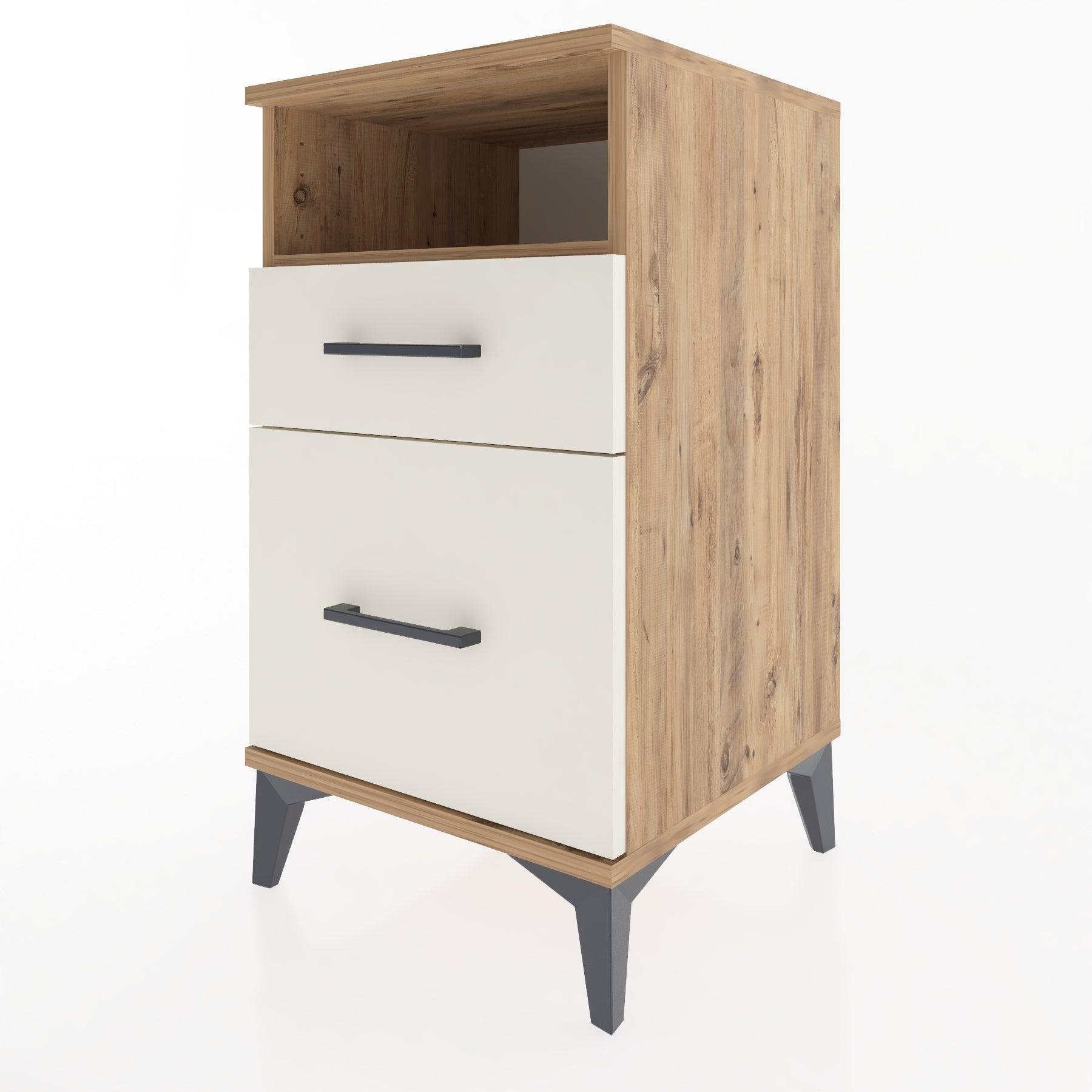Woodntry Modular Nightstand Pine 44x44x68 cm with Drawers and Shelves CR11-3