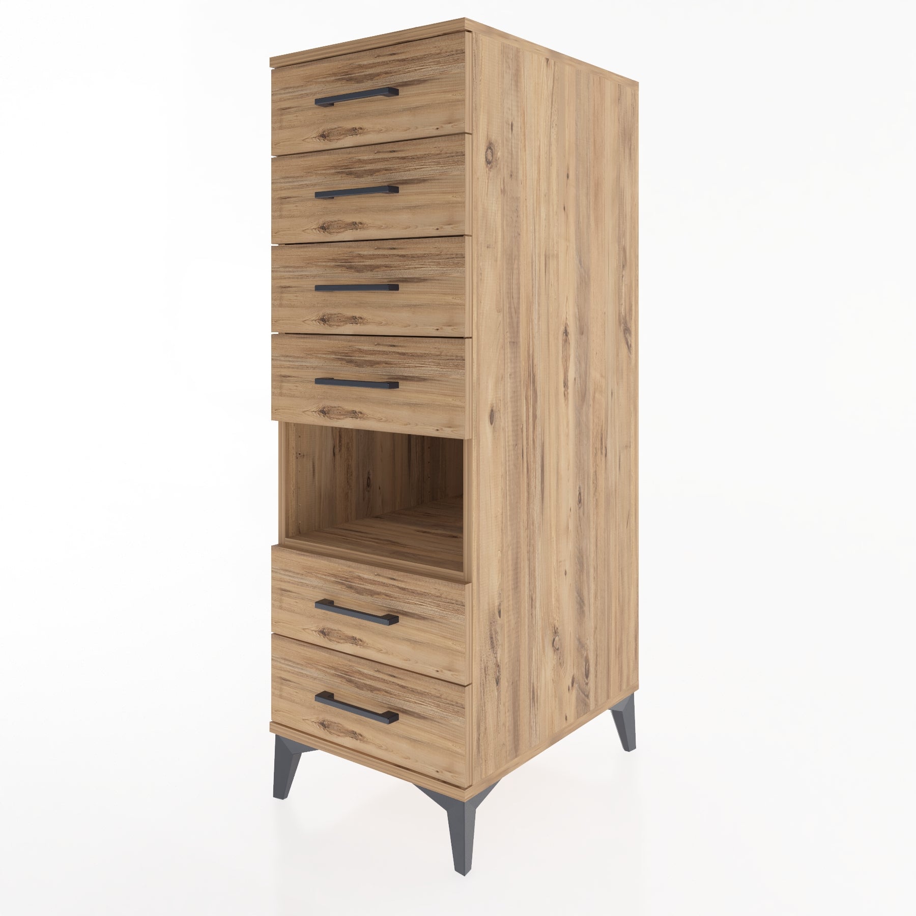 Woodntry Modular Cabinet Pine 44x59x122 cm with Drawers and Shelves CR61-3