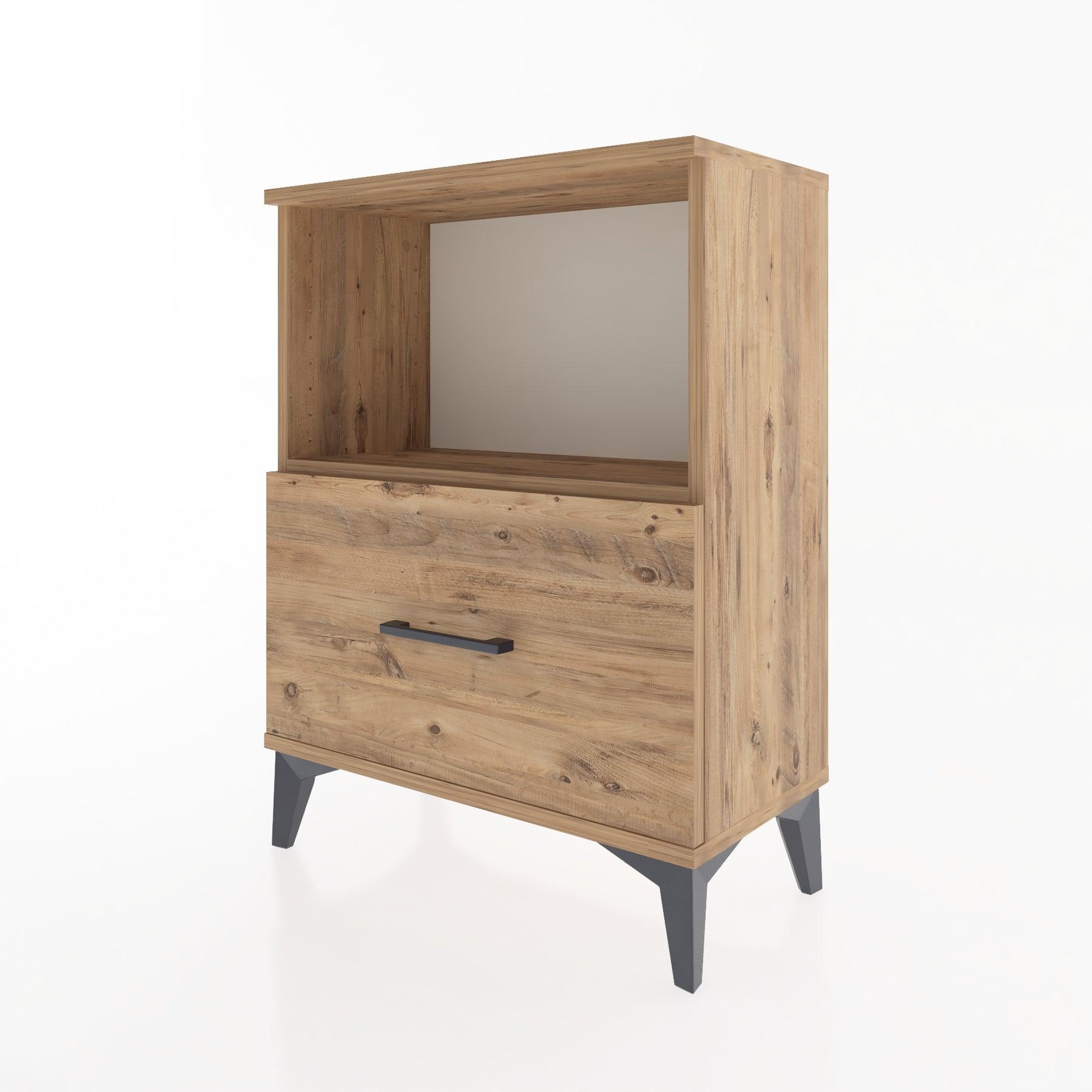Woodntry Modular Nightstand Pine 60x30x68 cm with Drawers and Shelves CR11-3