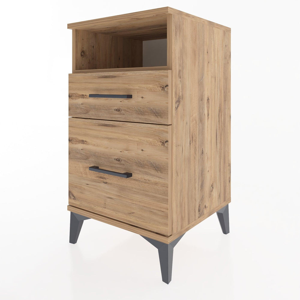 Woodntry Modular Nightstand Pine 44x44x68 cm with Drawers and Shelves CR11-3