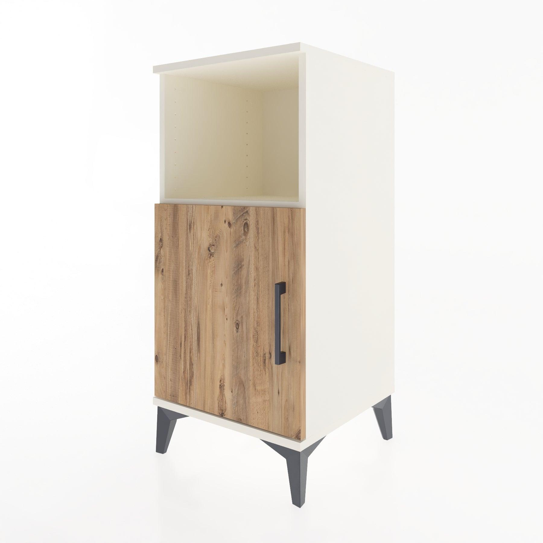 Woodntry Modular Nightstand Moonstone 44x44x84 cm with Cover and Shelf KR34-1