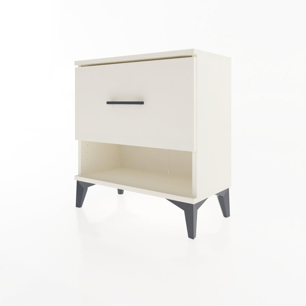Woodntry Modular Nightstand Moonstone 60x30x52 cm with Drawer and Shelf CR12-1