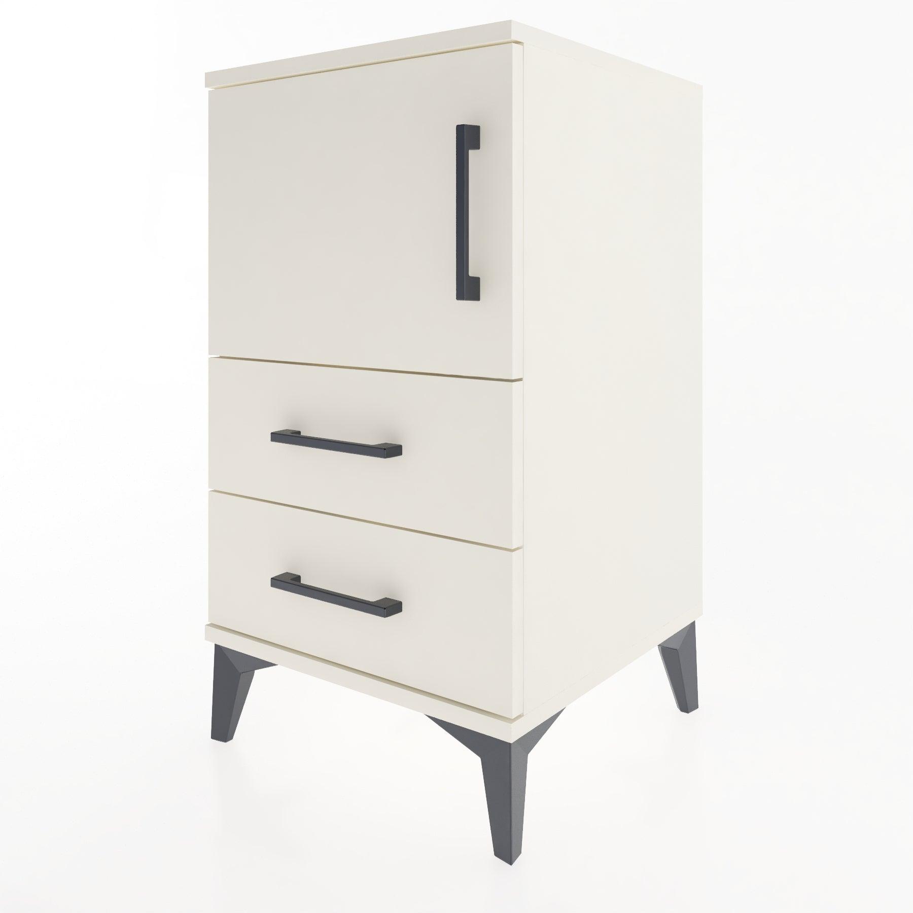 Woodntry Modular Nightstand Moonstone 44x44x68 cm with Cover and Drawer KC12-1